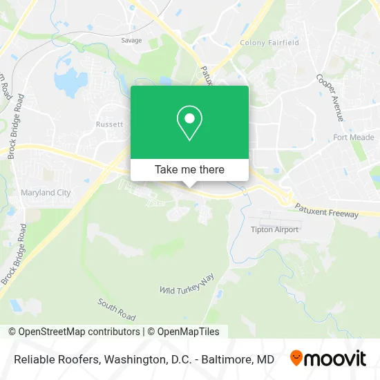 Reliable Roofers map