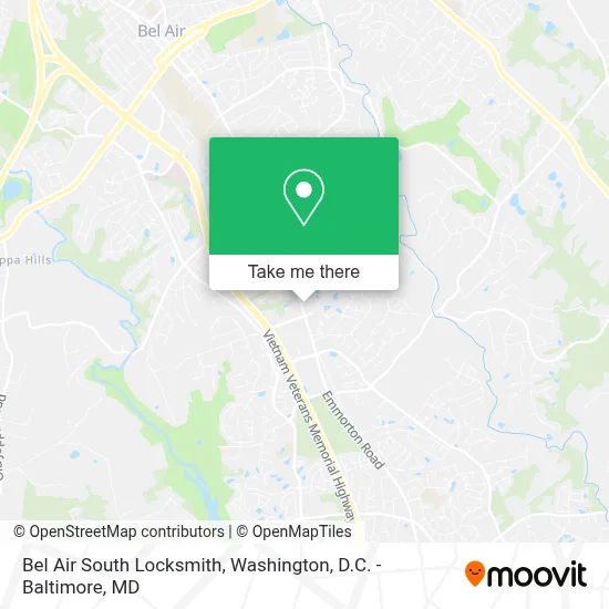 Bel Air South Locksmith map