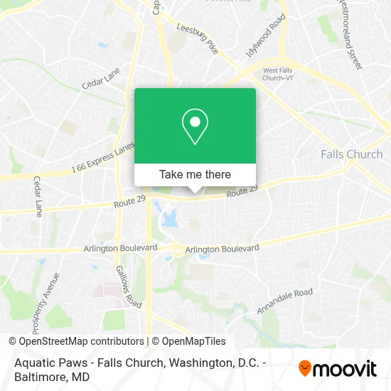 Aquatic Paws - Falls Church map
