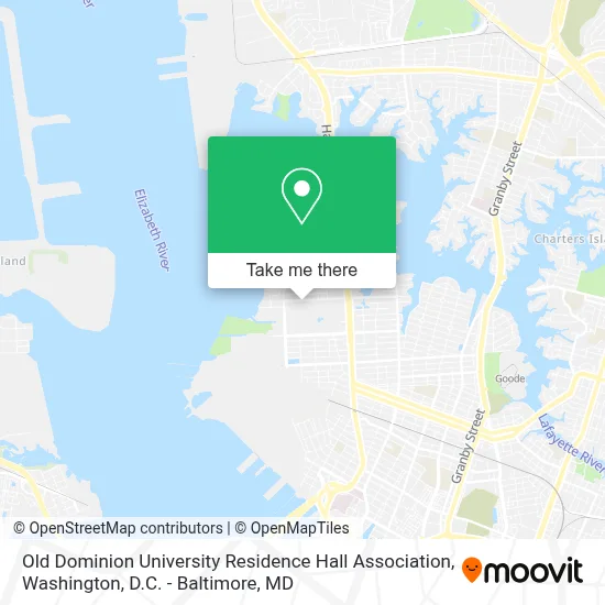 Old Dominion University Residence Hall Association map