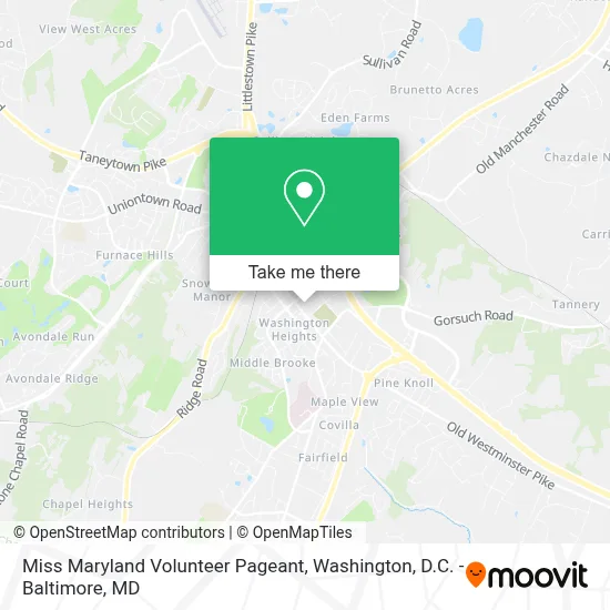 Miss Maryland Volunteer Pageant map