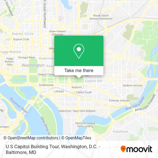 U S Capitol Building Tour map