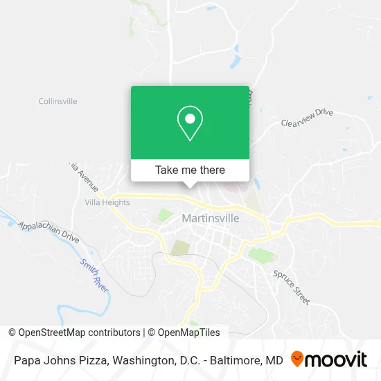 Papa Johns Pizza map