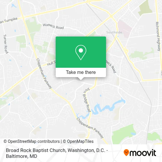 Broad Rock Baptist Church map
