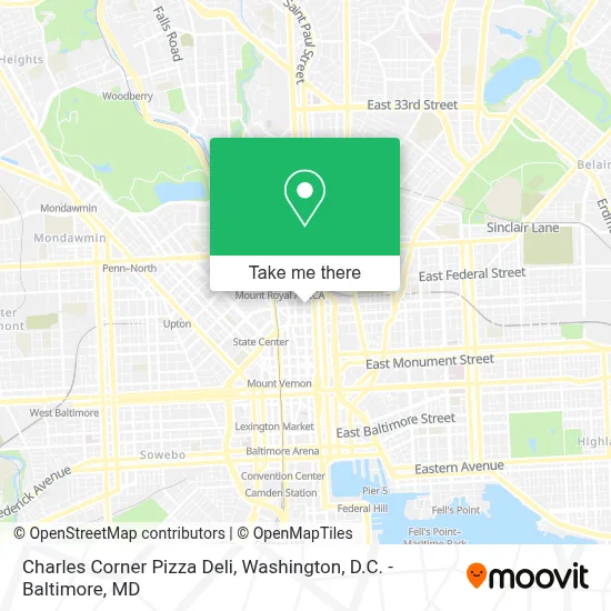 Charles Corner Pizza Deli map