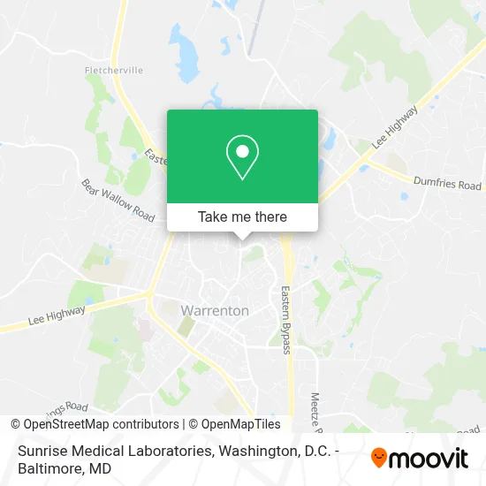 Sunrise Medical Laboratories map