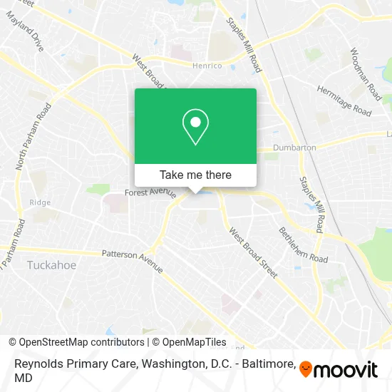 Reynolds Primary Care map