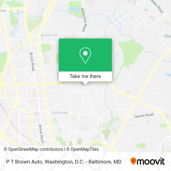 P T Brown Auto map