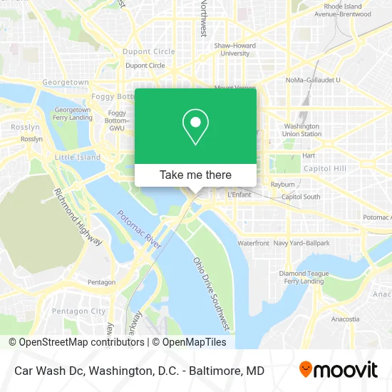 Car Wash Dc map