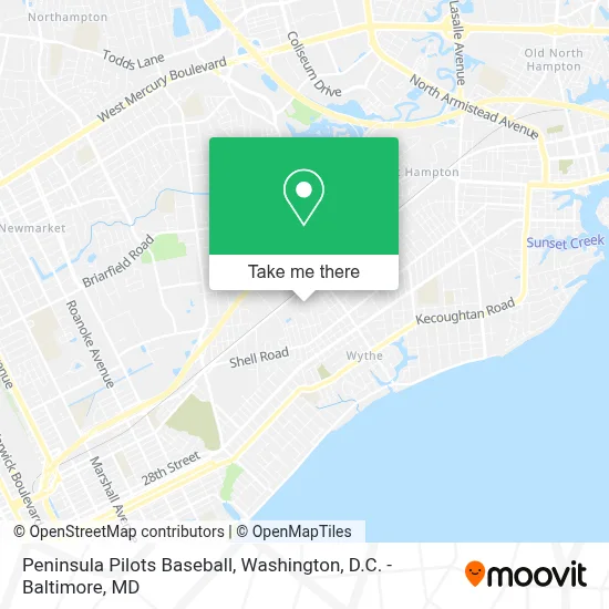 Peninsula Pilots Baseball map