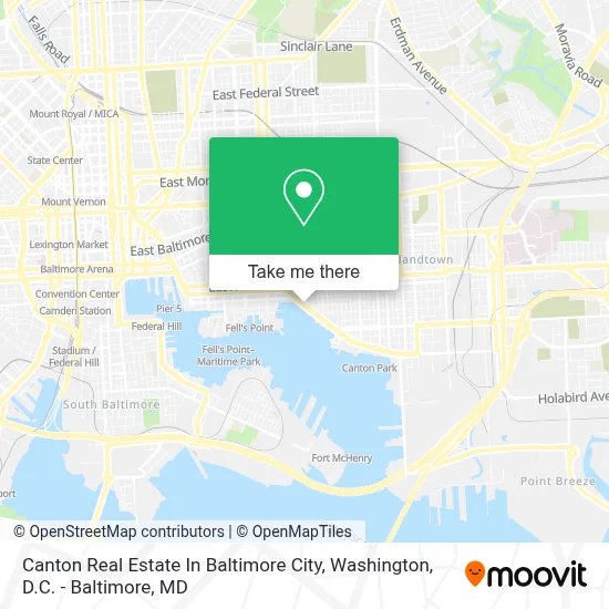 Canton Real Estate In Baltimore City map