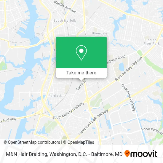 M&N Hair Braiding map