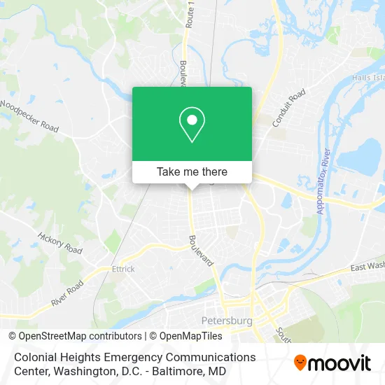 Colonial Heights Emergency Communications Center map