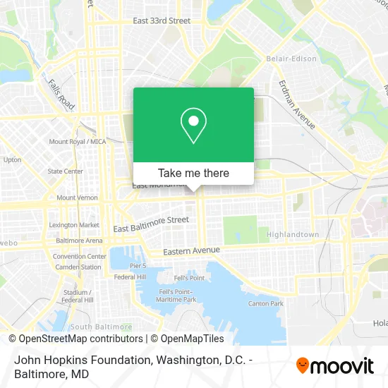 John Hopkins Foundation map