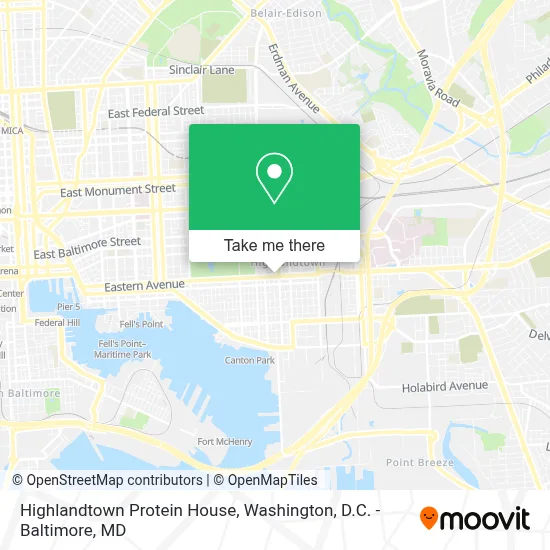 Highlandtown Protein House map