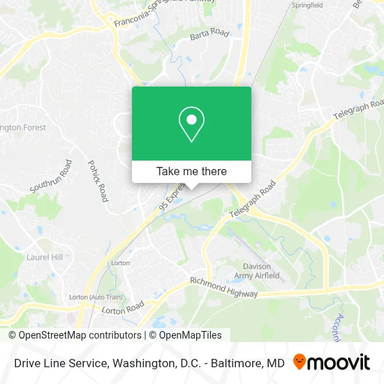 Drive Line Service map