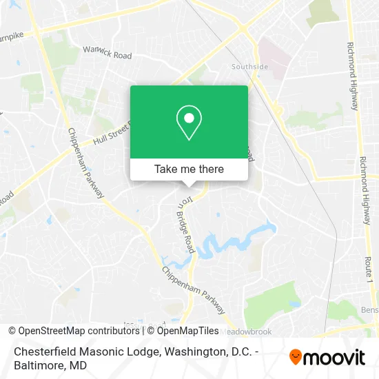 Chesterfield Masonic Lodge map