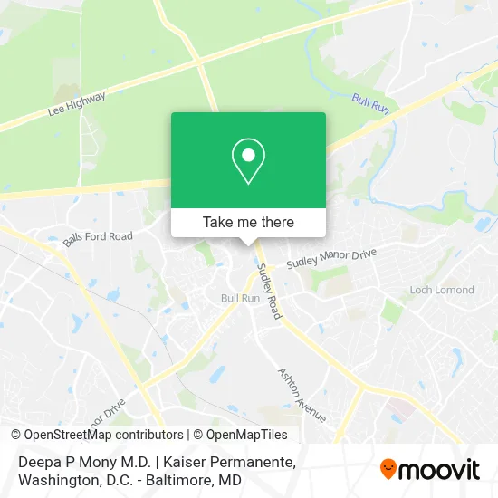 Deepa P Mony M.D. | Kaiser Permanente map