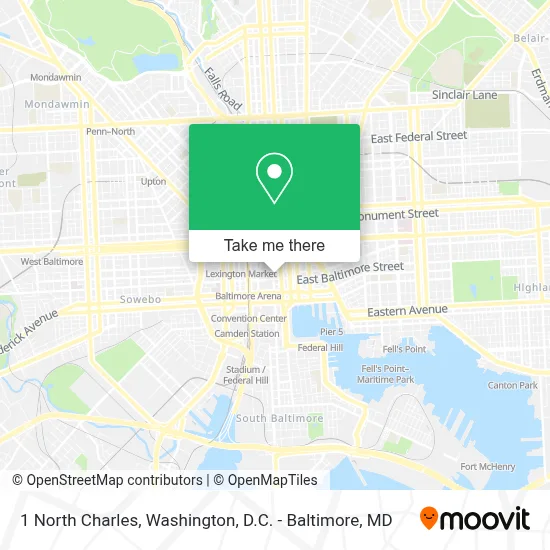 1 North Charles map