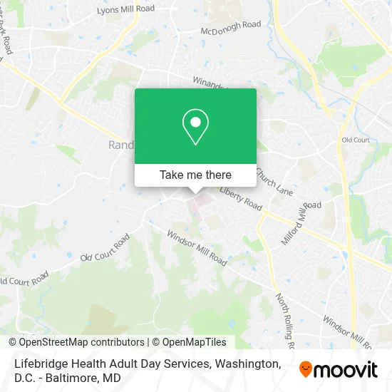 Lifebridge Health Adult Day Services map