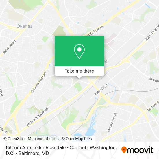 Bitcoin Atm Teller Rosedale - Coinhub map