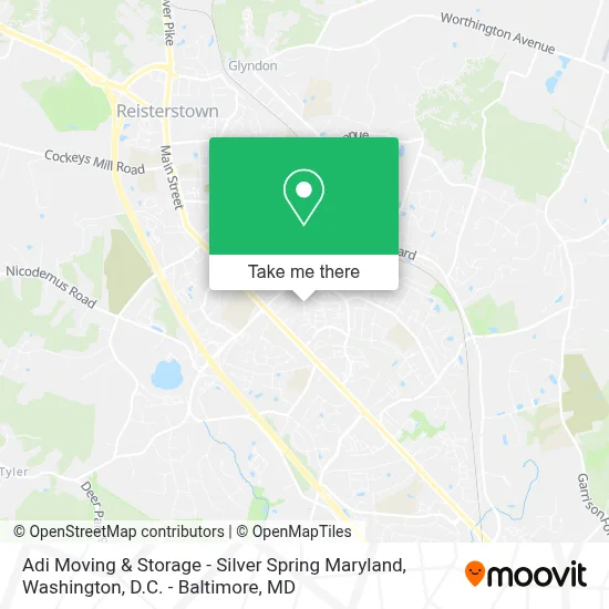 Adi Moving & Storage - Silver Spring Maryland map