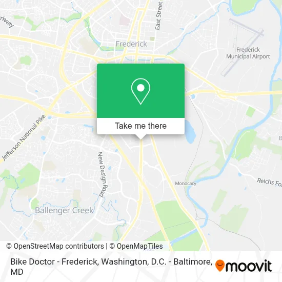 Bike Doctor - Frederick map