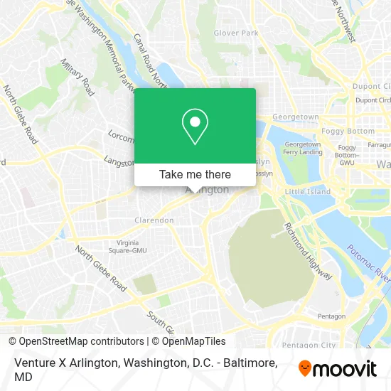 Venture X Arlington map