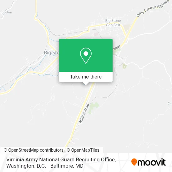 Virginia Army National Guard Recruiting Office map