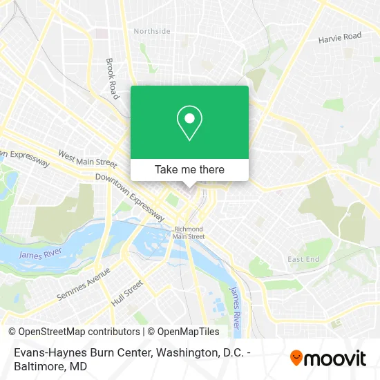 Evans-Haynes Burn Center map