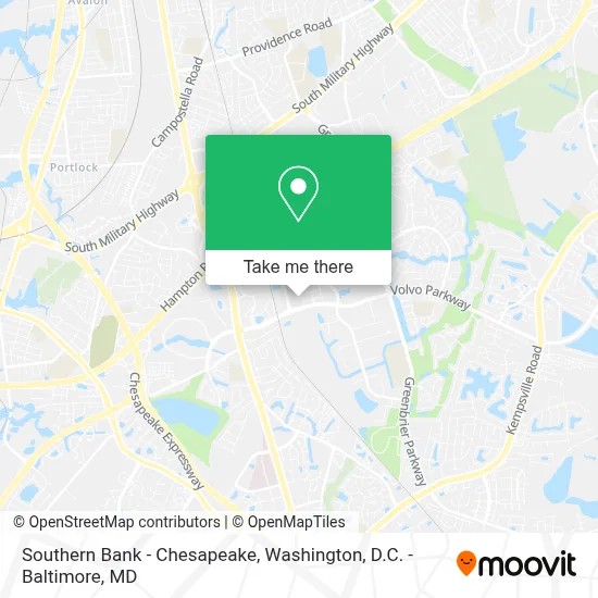 Southern Bank - Chesapeake map
