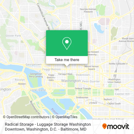 Radical Storage - Luggage Storage Washington Downtown map