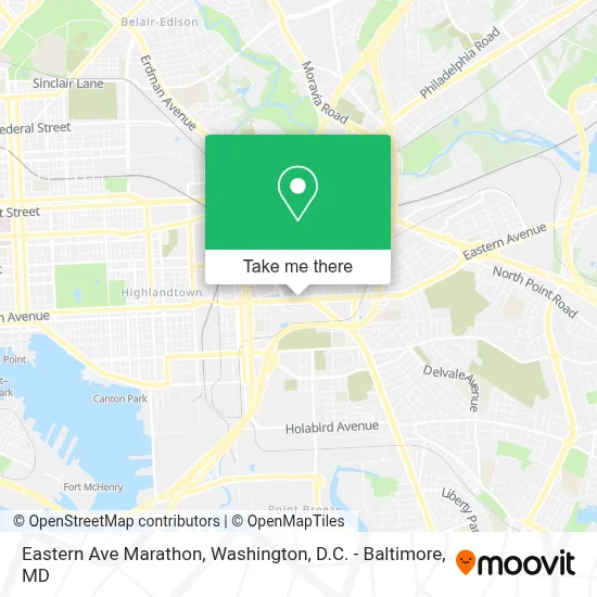 Eastern Ave Marathon map