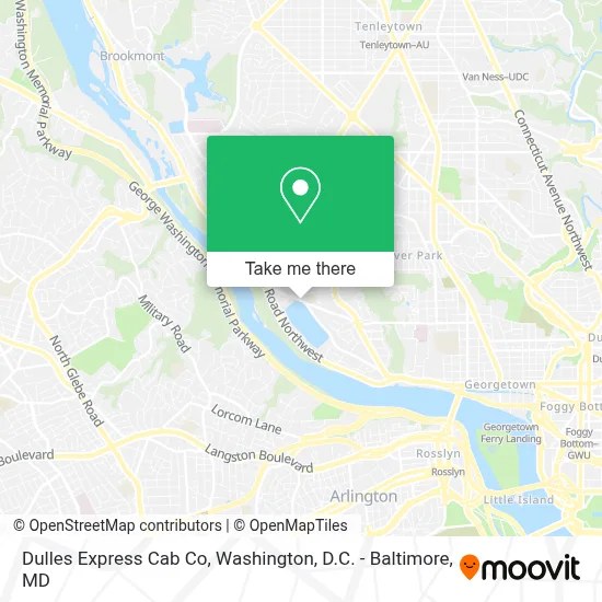 Dulles Express Cab Co map