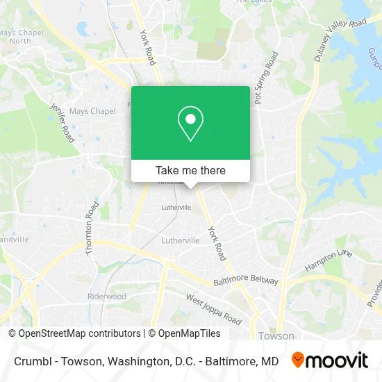 Crumbl - Towson map