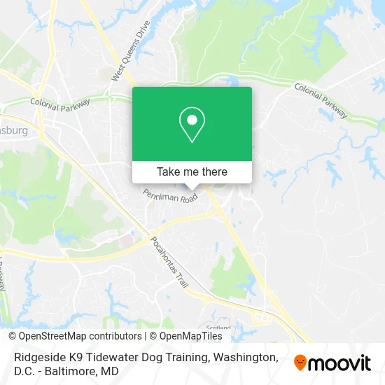 Ridgeside K9 Tidewater Dog Training map