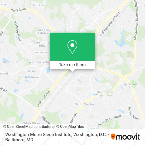 Washington Metro Sleep Institute map