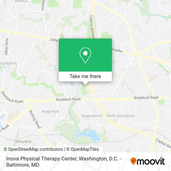 Inova Physical Therapy Center map