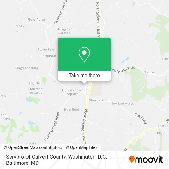 Servpro Of Calvert County map