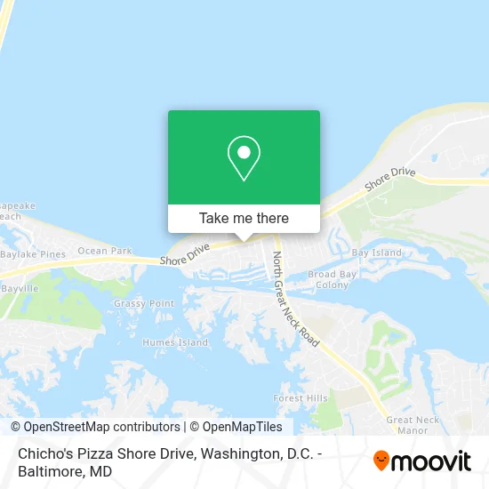 Chicho's Pizza Shore Drive map