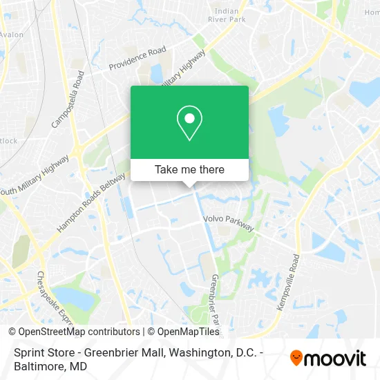 Sprint Store - Greenbrier Mall map