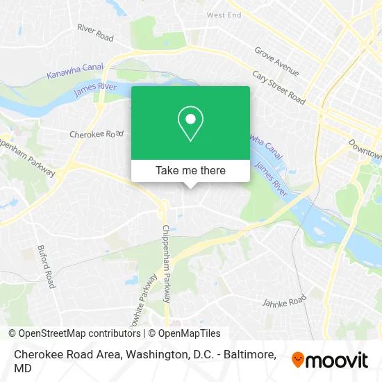 Cherokee Road Area map