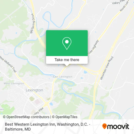 Best Western Lexington Inn map