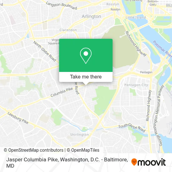 Jasper Columbia Pike map