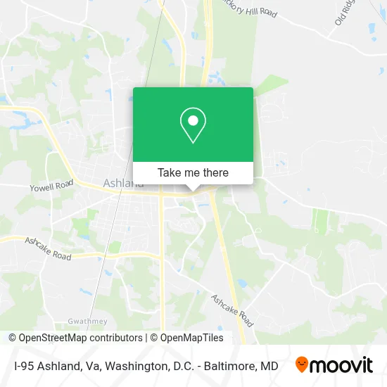 I-95 Ashland, Va map