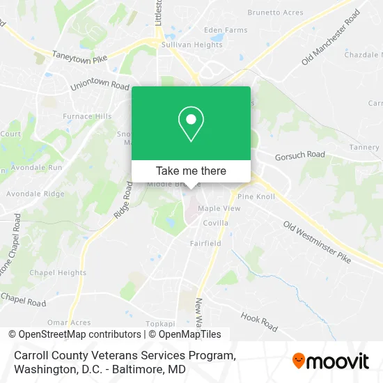 Carroll County Veterans Services Program map