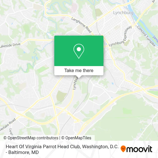 Heart Of Virginia Parrot Head Club map