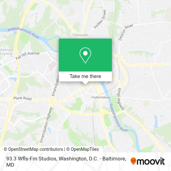 93.3 Wfls-Fm Studios map
