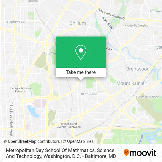 Metropolitan Day School Of Mathmatics, Science And Technology map
