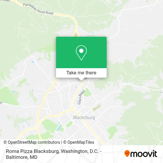 Roma Pizza Blacksburg map